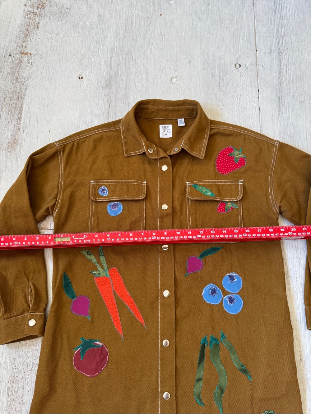 Handmade Appliqué Workwear garden Jacket | One-of-a-Kind Wearable Art - Picture 3 of 6